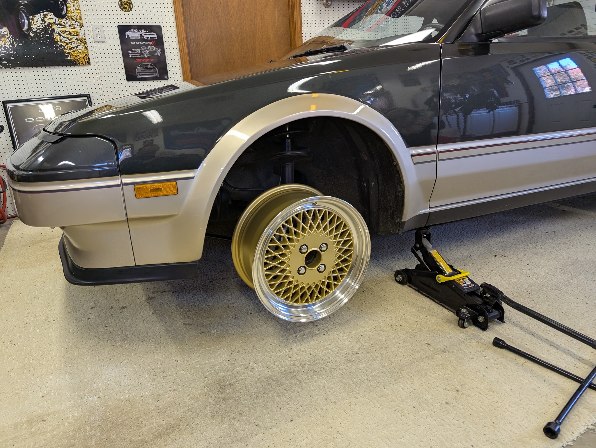 Toyota MR2 | Test fitting the gold Enkei 92 wheels on the Sherwood ...