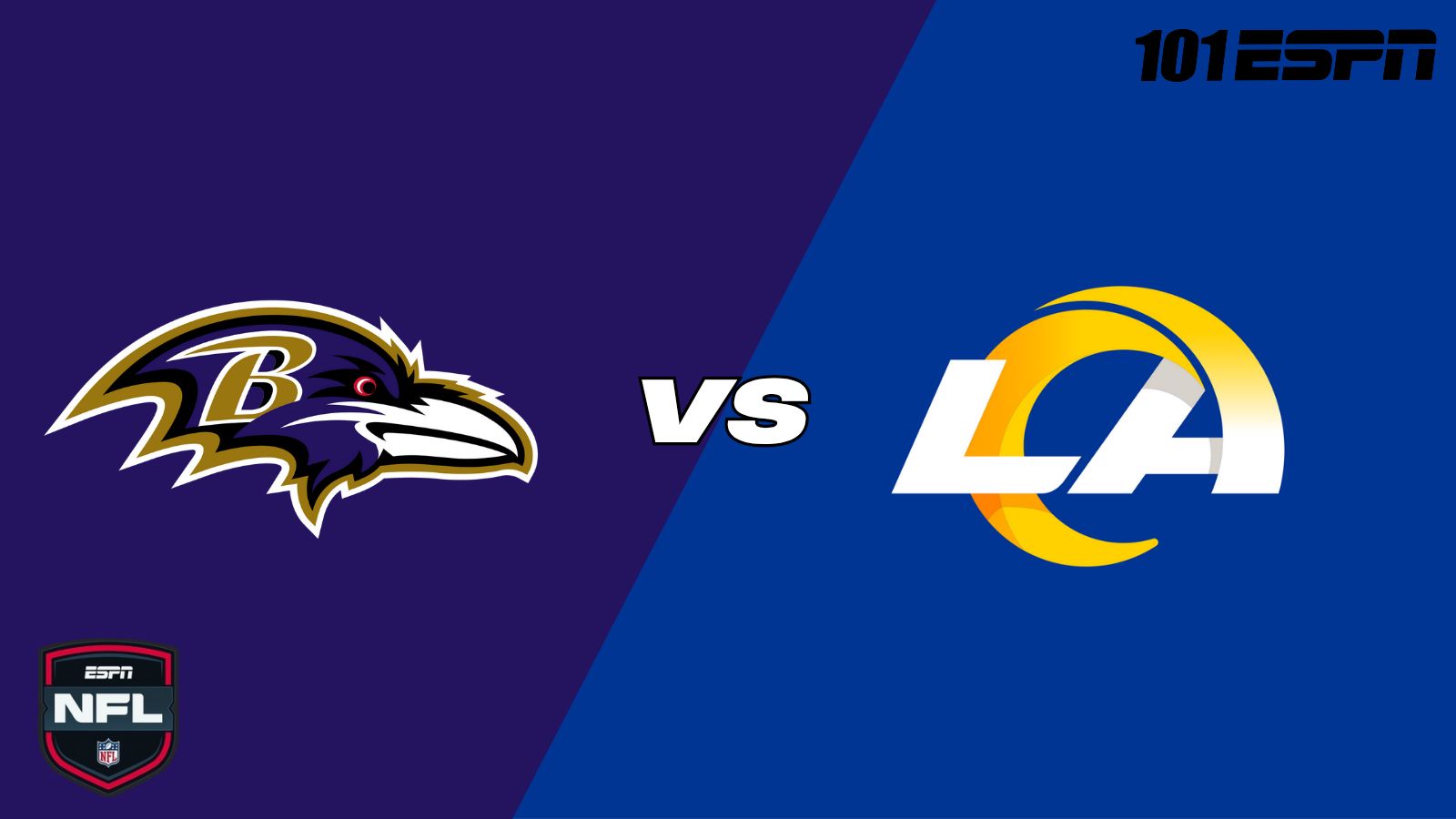 101 - NFL SUNDAY GAME 1 ON 101 ESPN 🏈 #Ravens vs. #Rams 🕛 Kickoff at 12 ...