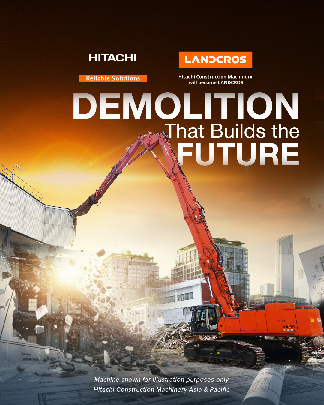 ZX1800K-3 in Taiwan! Giant tower of Hitachi Construction