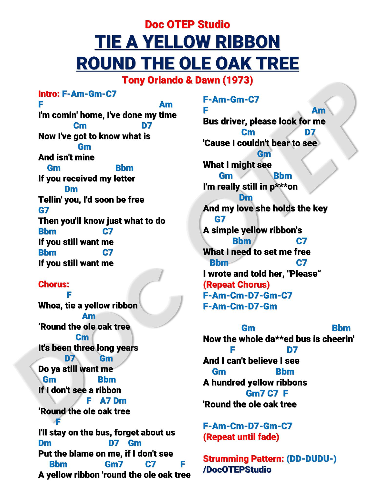 Doc - Tie a Yellow Ribbon 'Round the Ole Oak Tree - Tony Orlando & Dawn ...