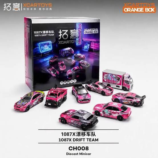 ミニカー Poprace 1/64 ORANGE BOX 1087X DRIFT TEAM Pre-order = Xcartoys 1:64 Diecast Metal Car Model XCARTOYS