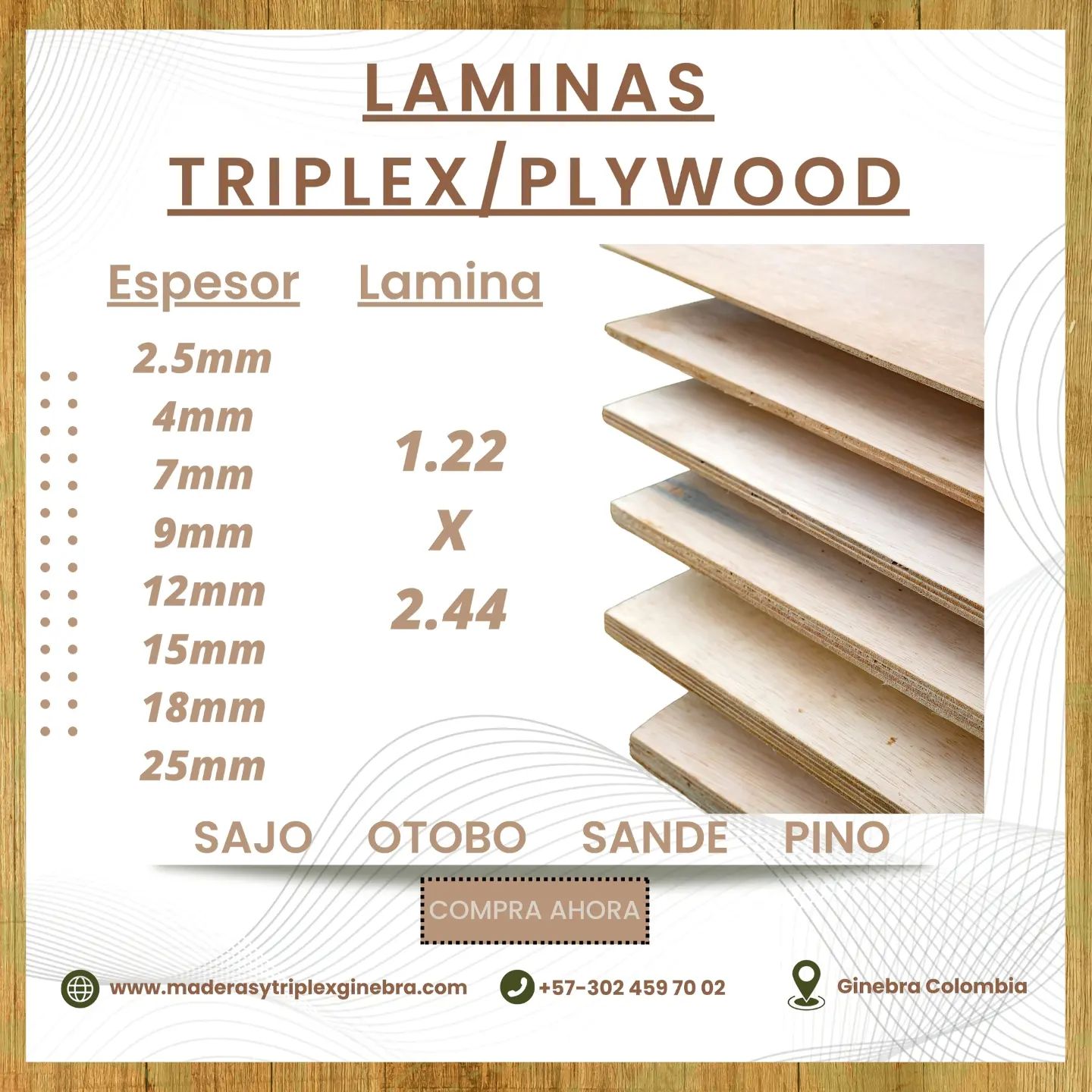 Maderas y Triplex Colombia | Ginebra