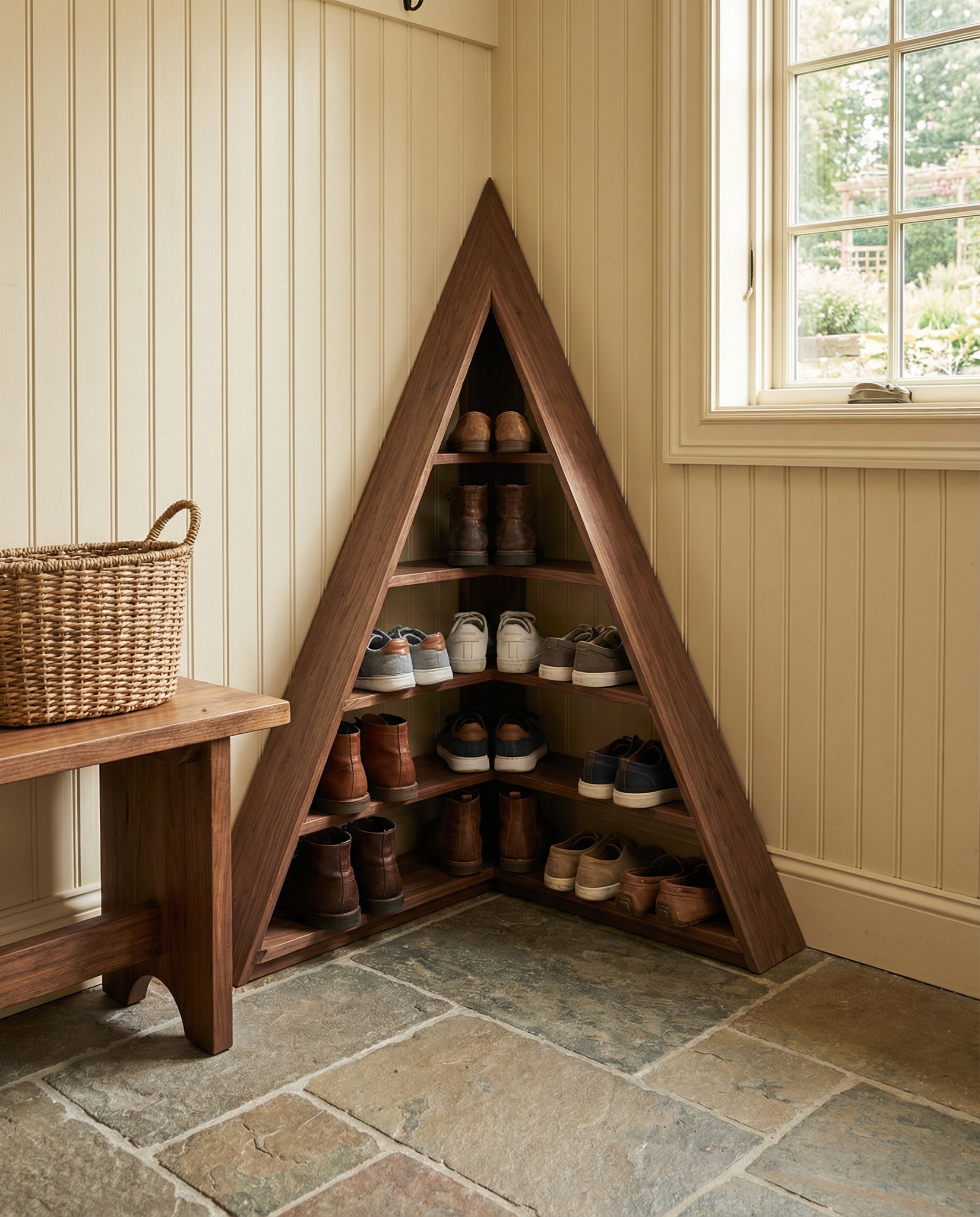 Genius Club - Triangular Corner Shoe Rack Solution | Facebook