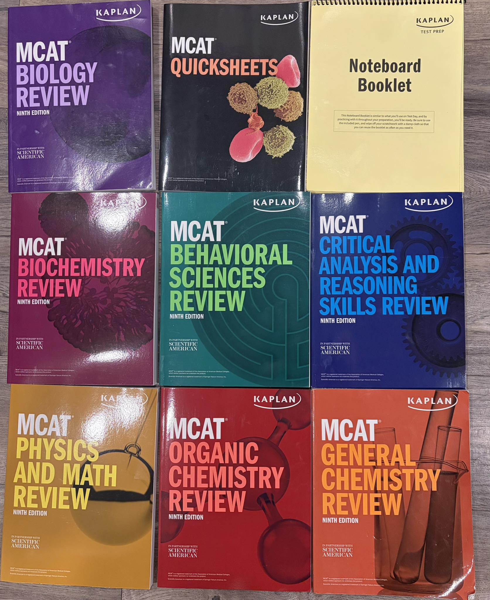 Kaplan MCAT textbook set for sale