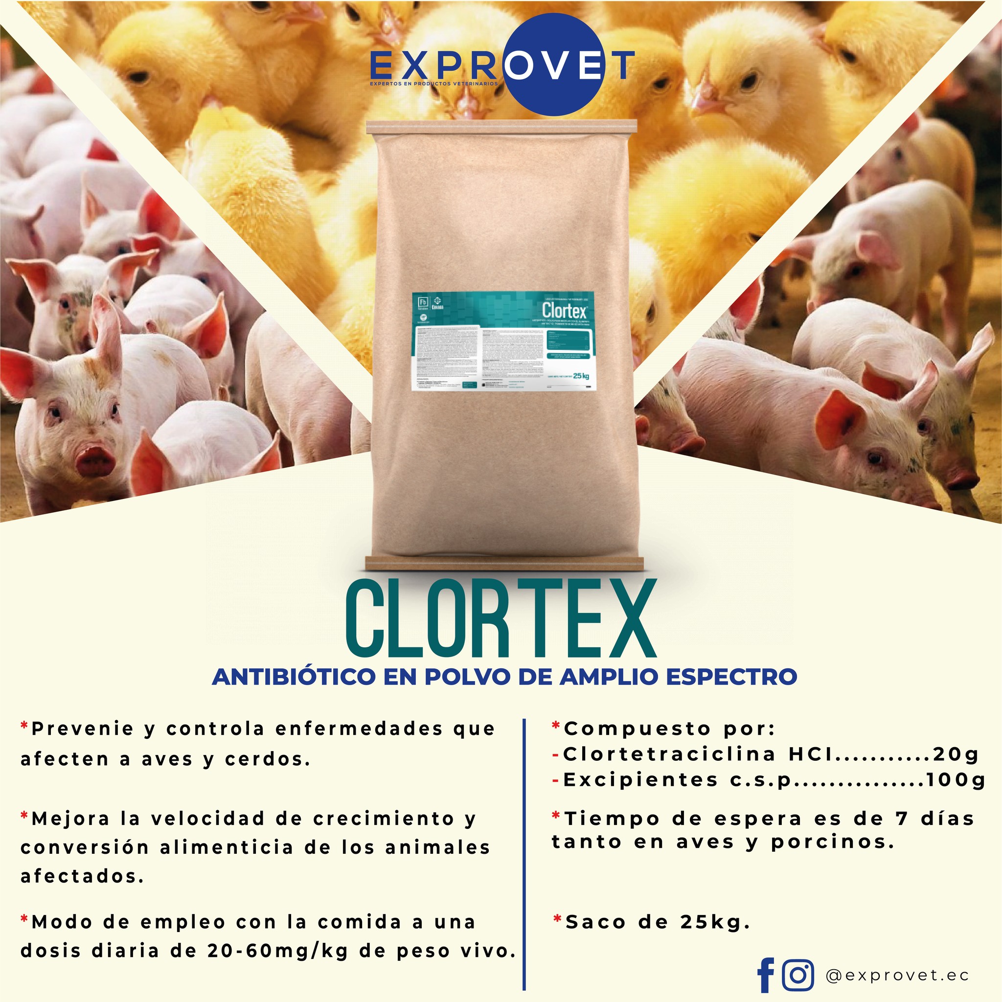 Exprovet.ec - #Clortex es un #antibiotico 💊 en polvo de... | Facebook