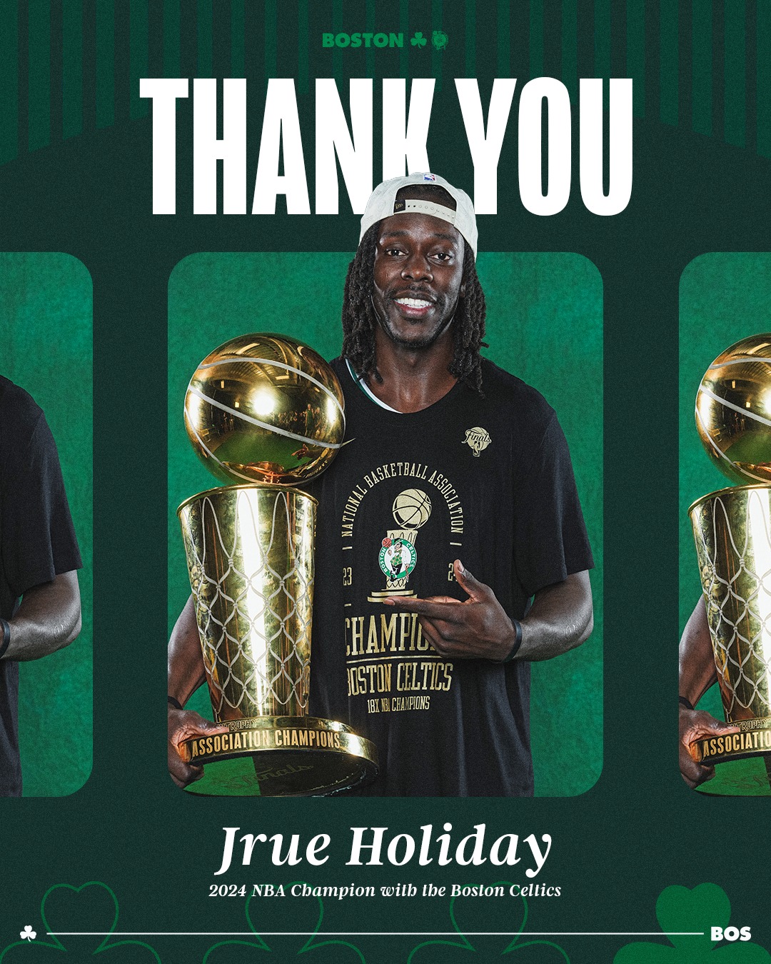 Boston - Tonight, we welcome back 2024 NBA Champion Jrue Holiday ☘️ ...