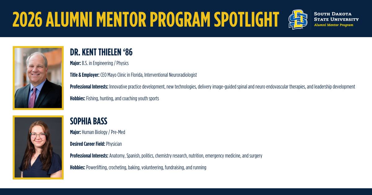 SDSU Alumni Mentor Program | Brookings SD