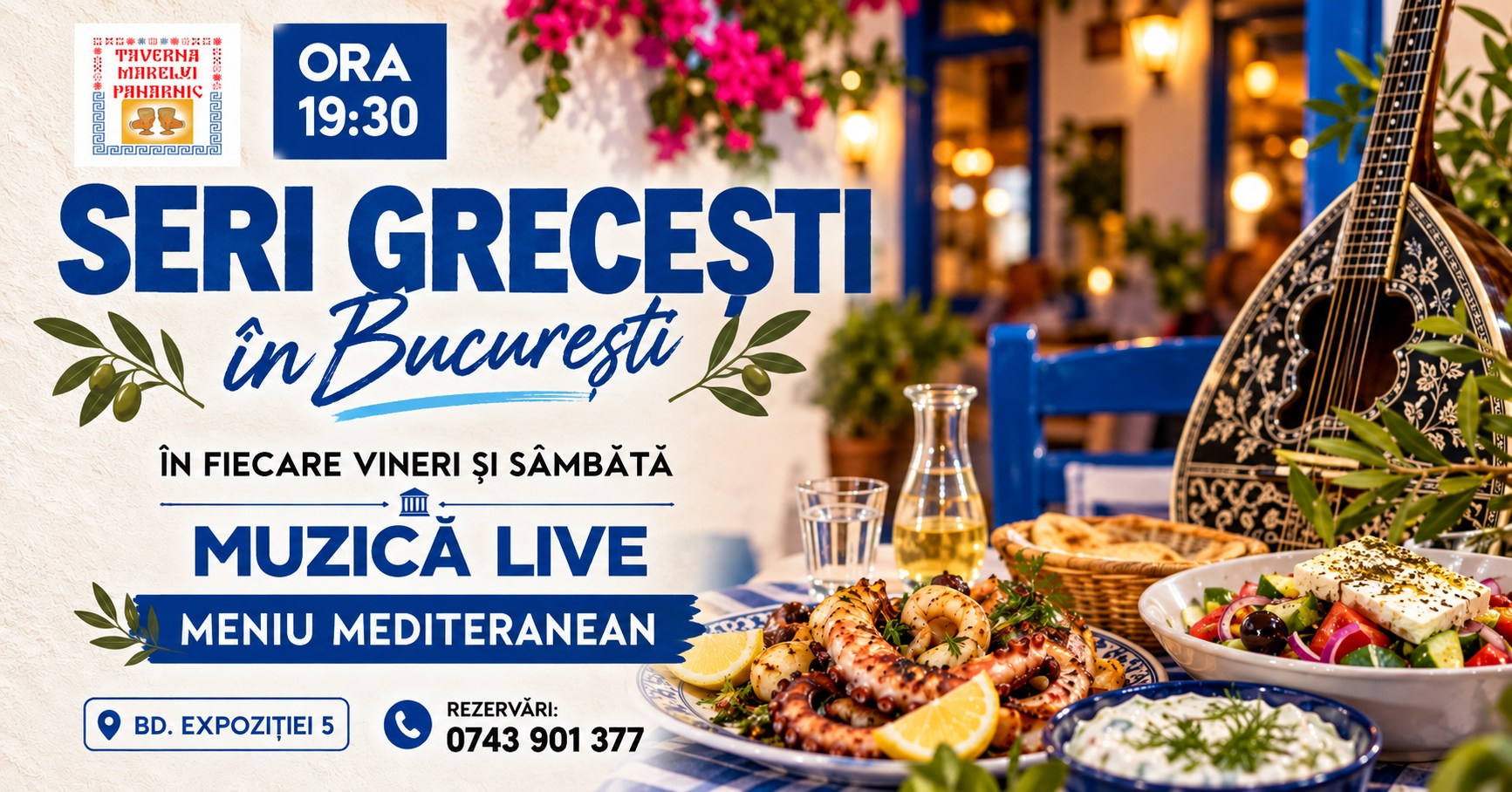 Seri Grecești cu Muzică Live în București