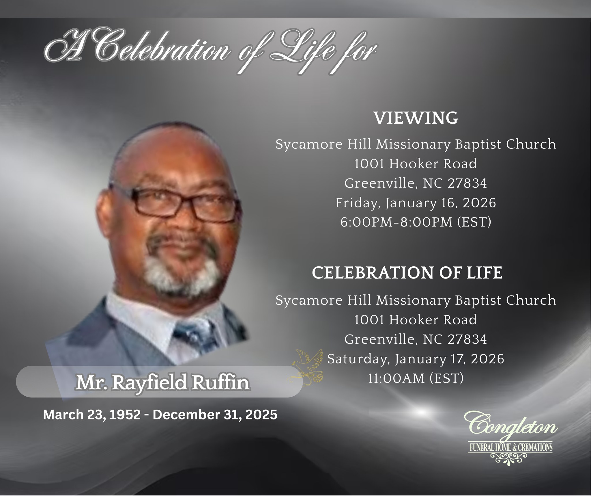 Congleton - Arrangements for Mr. Rayfield Ruffin | Facebook