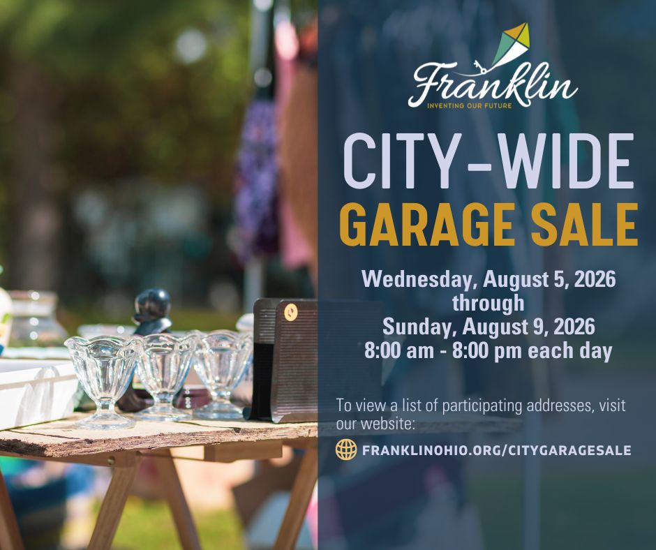 The City of Franklin will host a City-Wide Garage Sale Wednesday