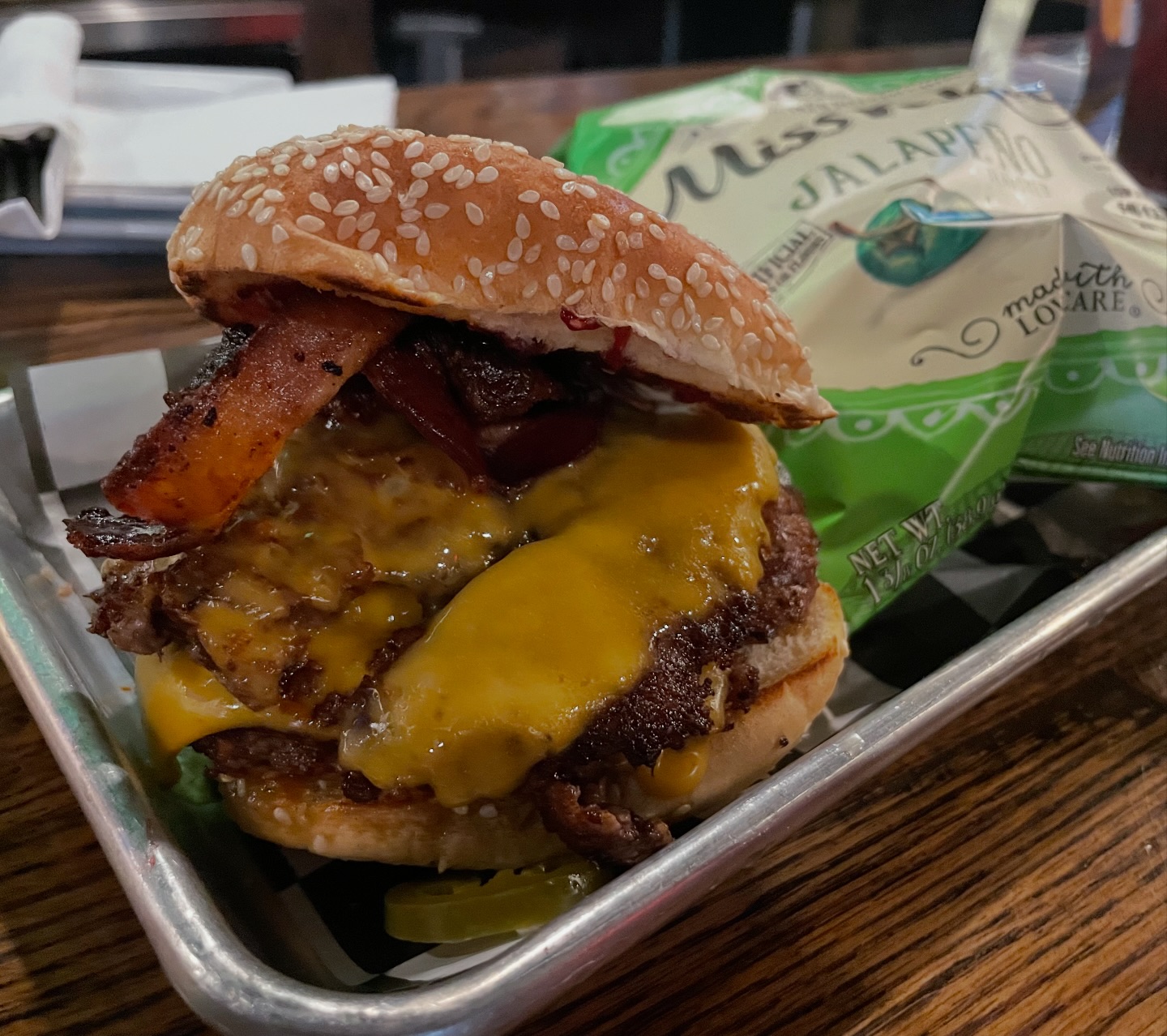 Jalapeno popper burger at Monks House of Ale Repute