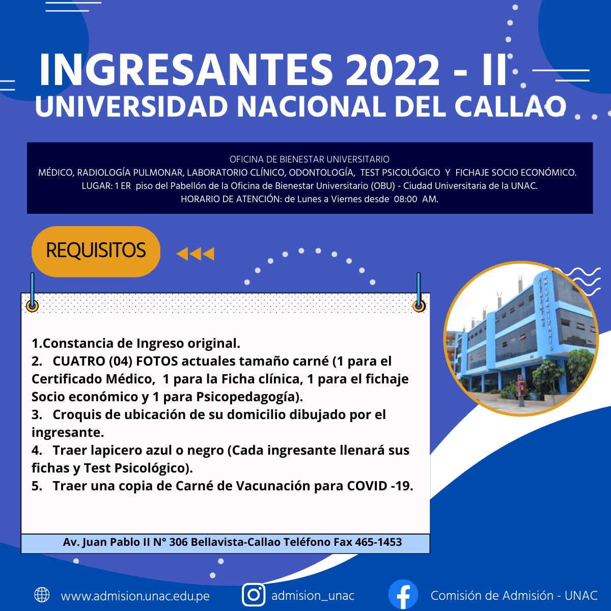 Comisión de Admisión - UNAC | Bellavista
