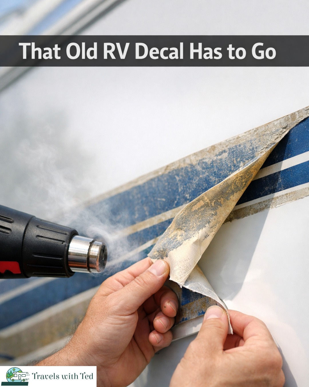 Travels - RV decals always look good… at first 🚐😬 Then they fade, crack ...
