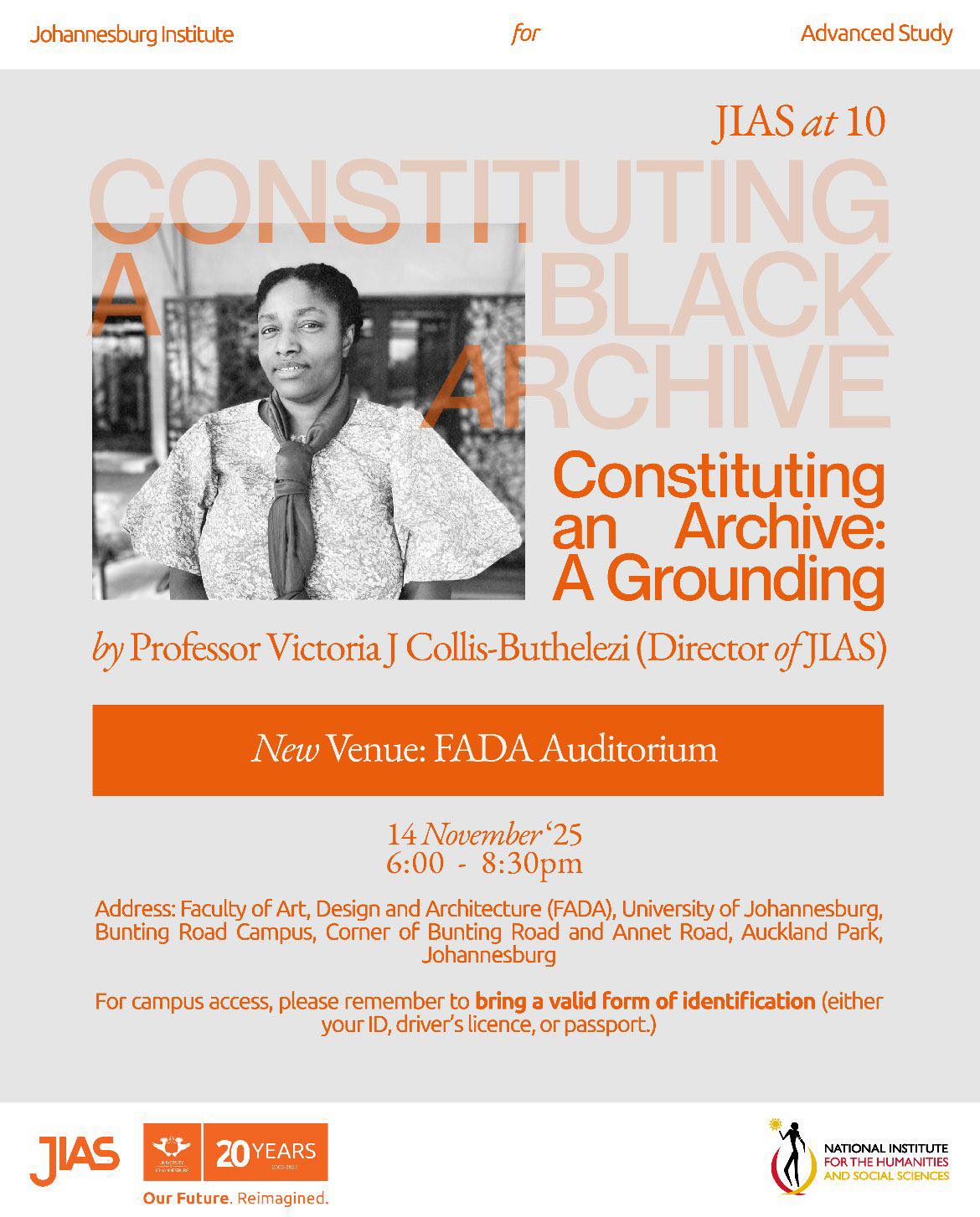 Johannesburg - UPDATE: Venue Change for Prof Victoria J. Collis ...
