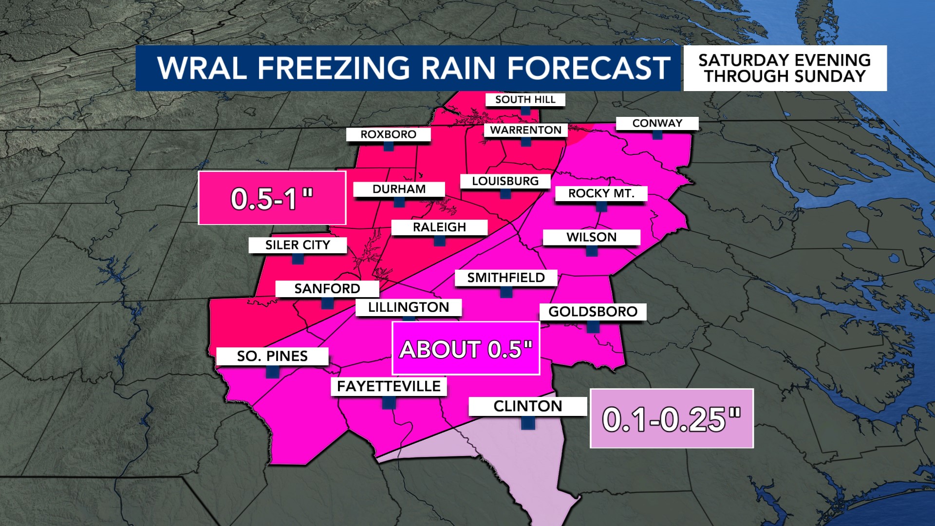 WRAL - Here's the latest look at our freezing rain totals and which ...