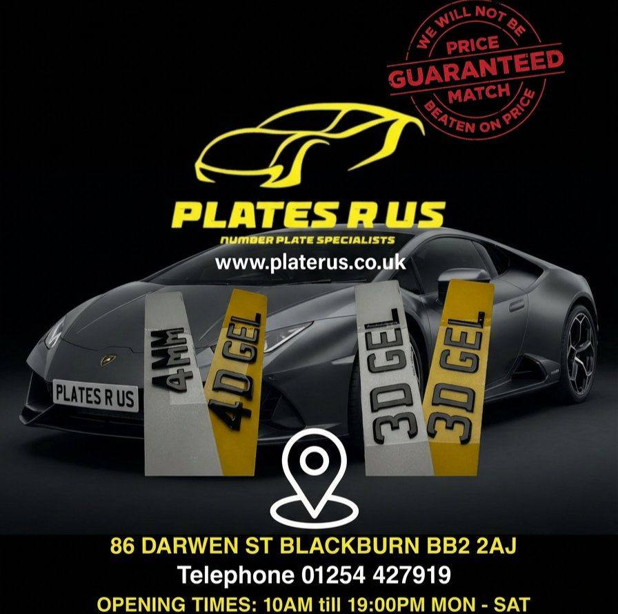 4D 5mm Acrylic Premium Number Plate only £29.99 a set Plates made ...