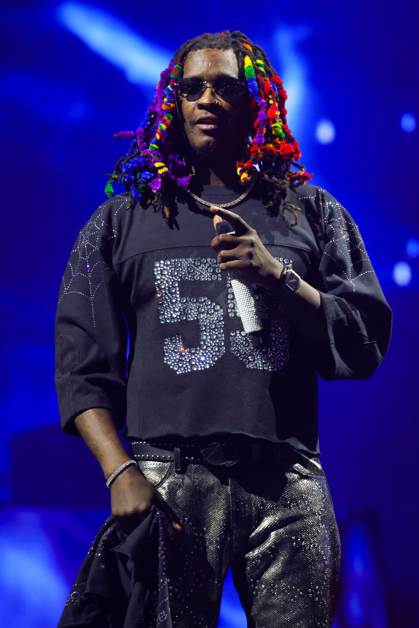 Young Thug debuts rainbow-colored hairstyle at Coachella