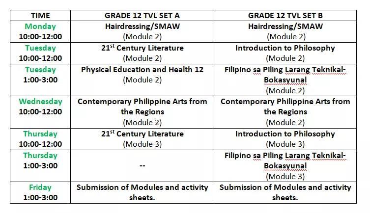 attention new sched for shs set a supreme student government recuerdo national high school facebook facebook