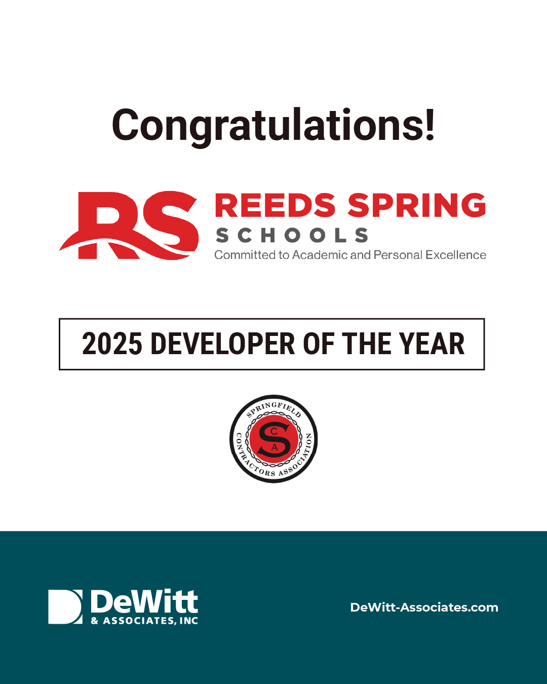DeWitt - Congratulations to Reeds Spring Schools for being awarded the ...