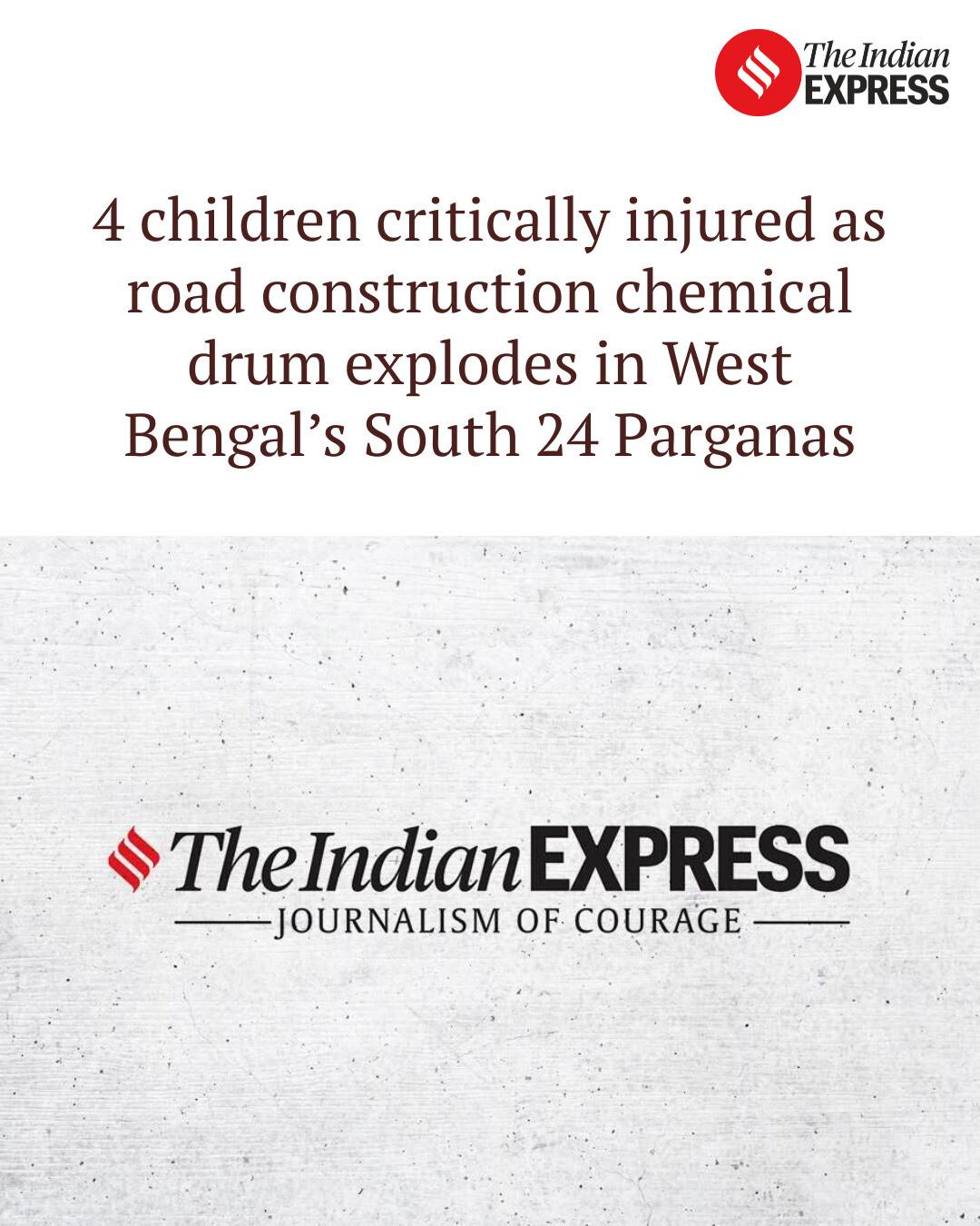 Indian - 4 children critically injured as road construction chemical ...