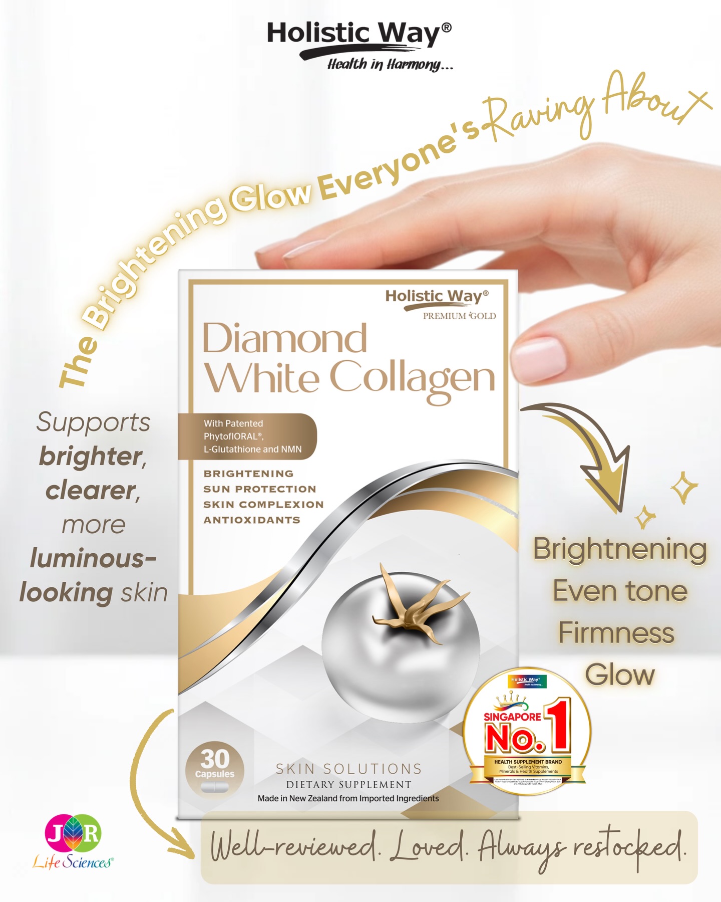 Well-reviewed. Much loved. Constantly repurchased. ✨ The Premium Gold Diamond White Collagen is a go-to for those looking to support skin brightness, smoothness and a healthy glow from within. Add it to
