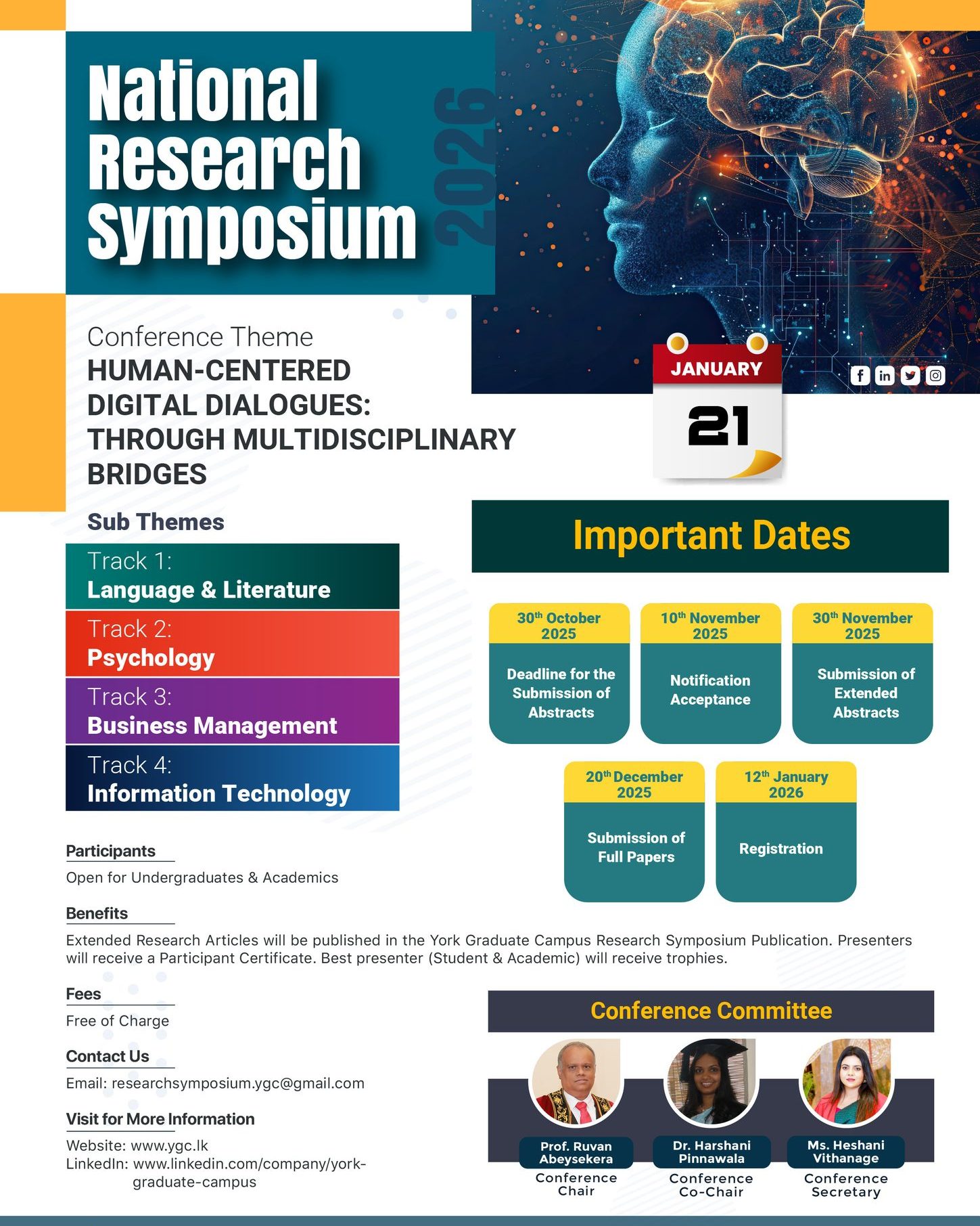 York - 📢 National Research Symposium 2026 We are proud to announce the ...