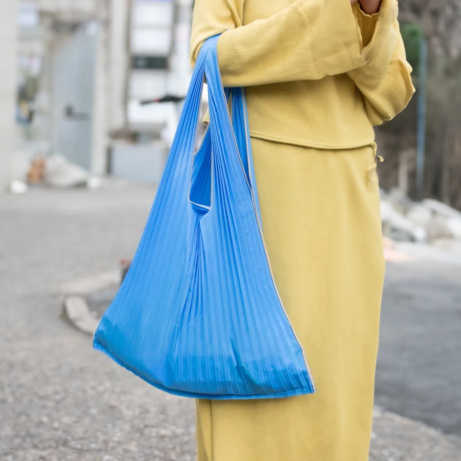 環保袋 kna plus pleco tate pleats bag kna plus 数量限定 PLECO プリーツバッグ SAVA STORE 5周年特注バイカラー mini・S・Lサイズ - SAVA STORE サバストア