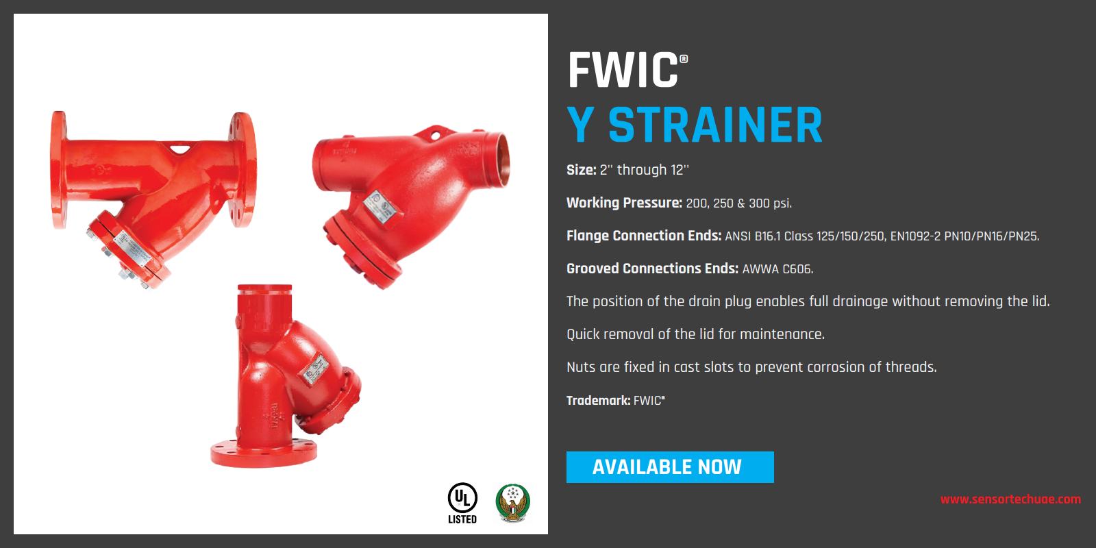 Sensor Tech Fire Fighting & Safety Equipment Trading - FWIC Y-strainers ...