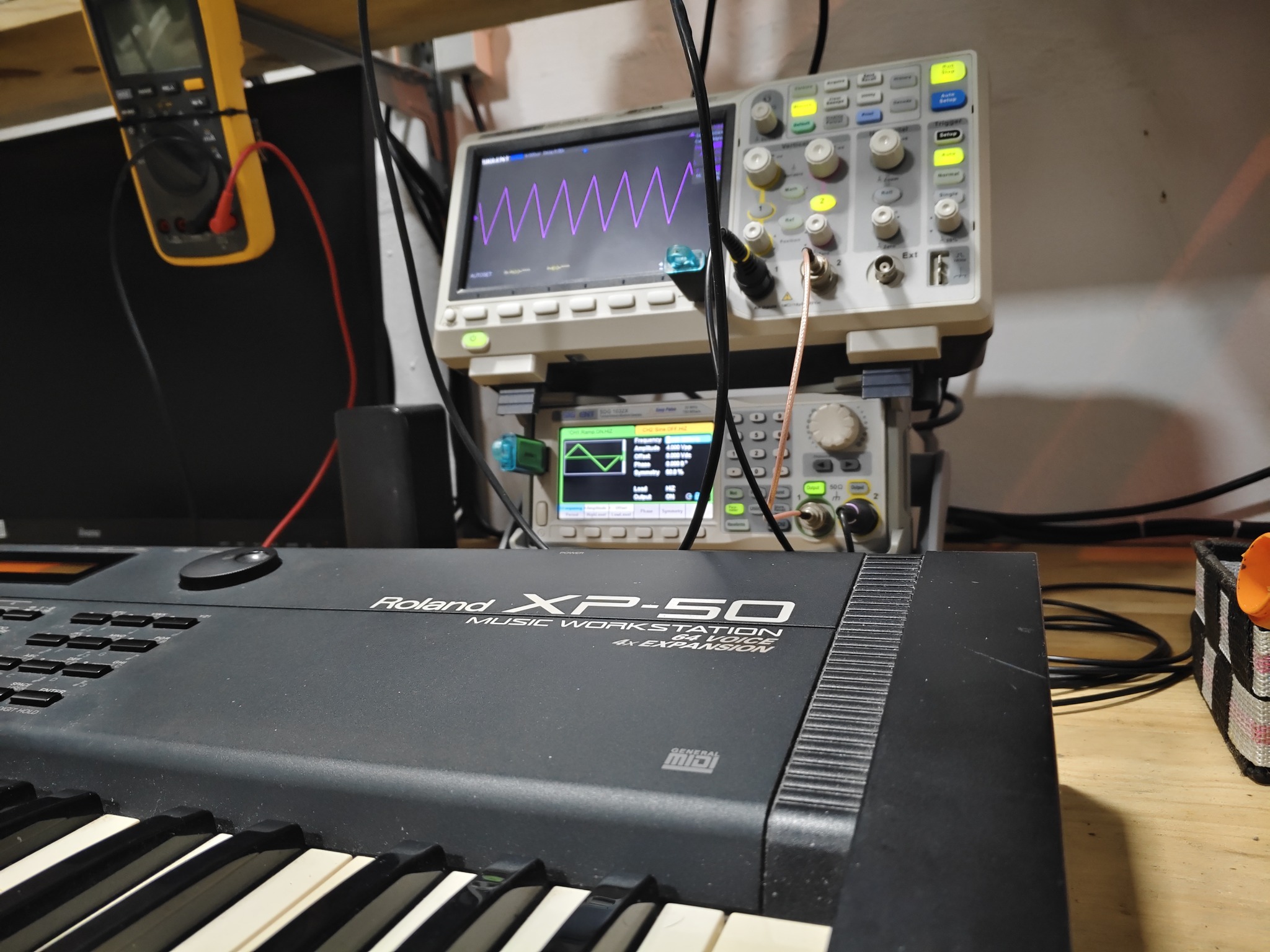 The Roland XP-50 is a versatile 1995 music workstation. By