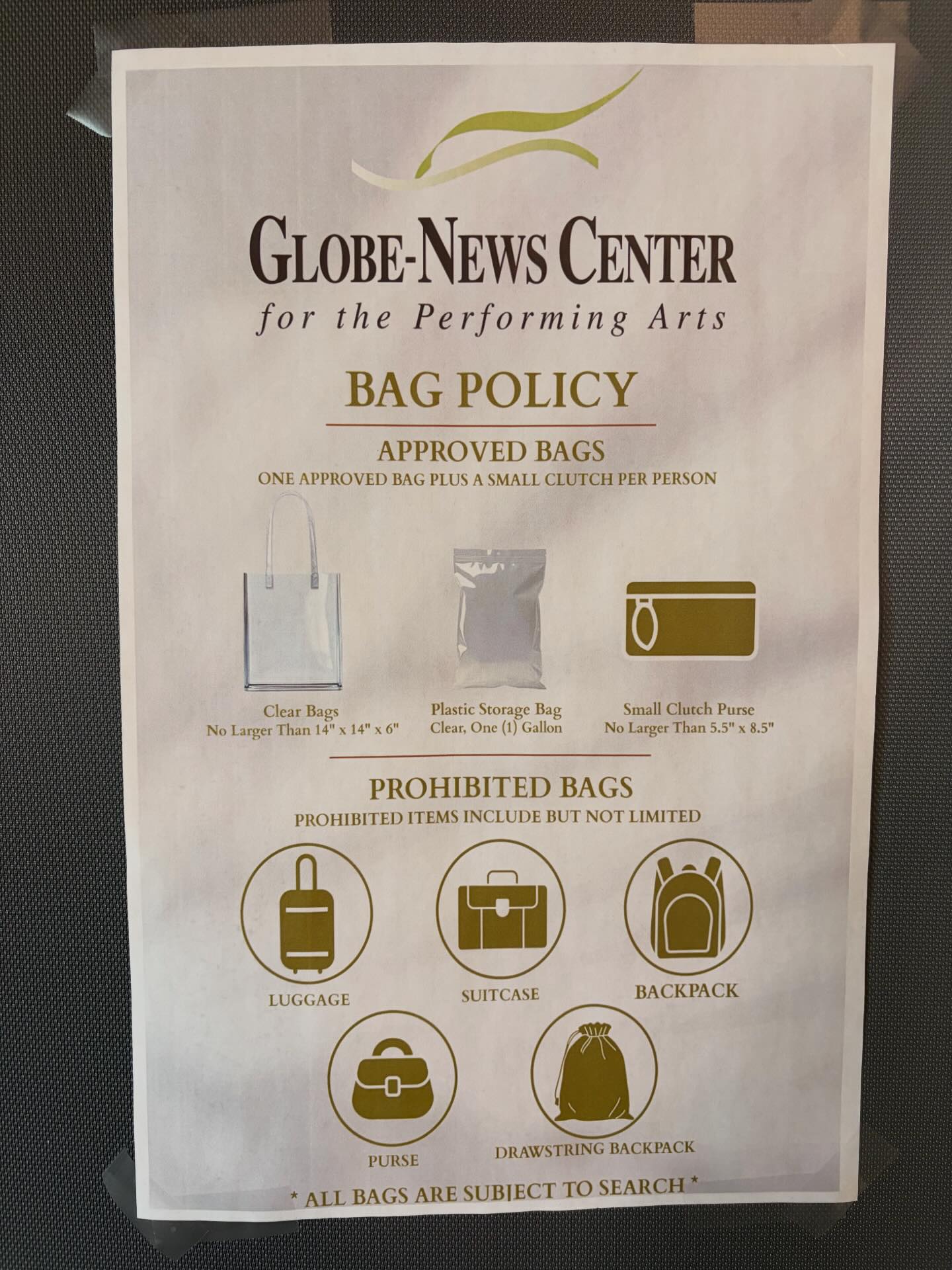 Columbus Civic Center clear bag policy for safety