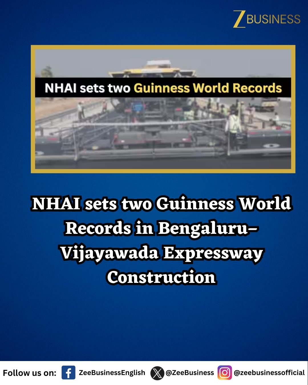 Zee - NHAI sets two Guinness World records during Andhra Pradesh ...