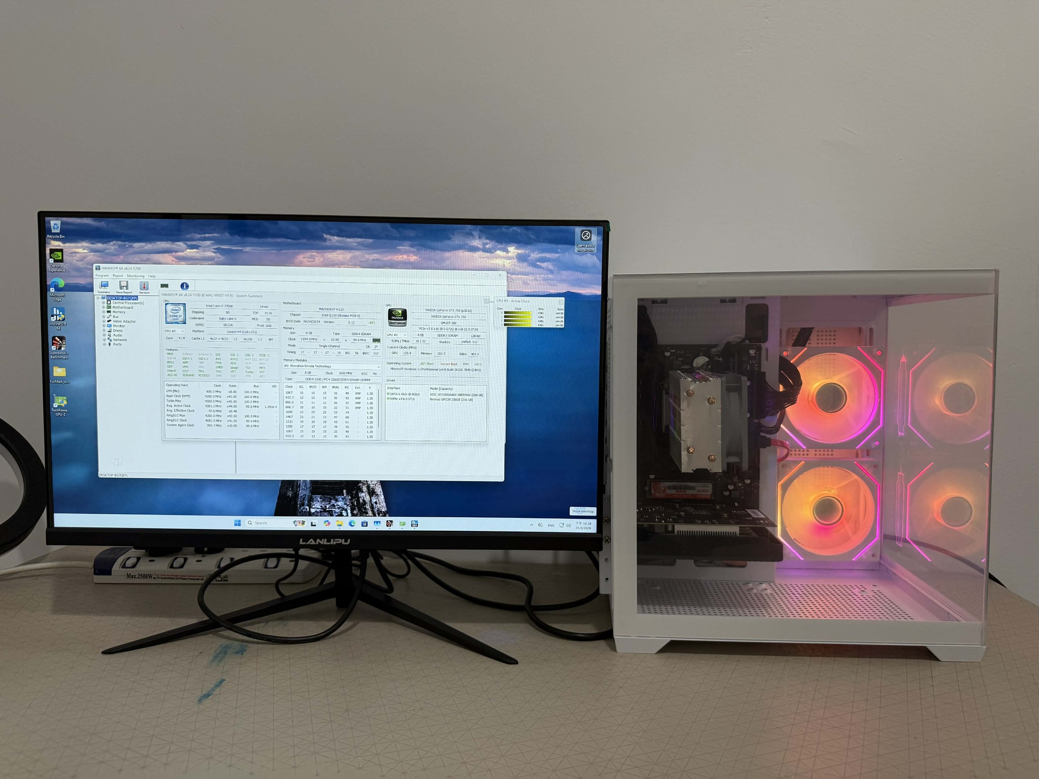 Gaming PC Set】** **i7-7700K + GTX 750 4GB | 8GB RAM | 256GB M.2 