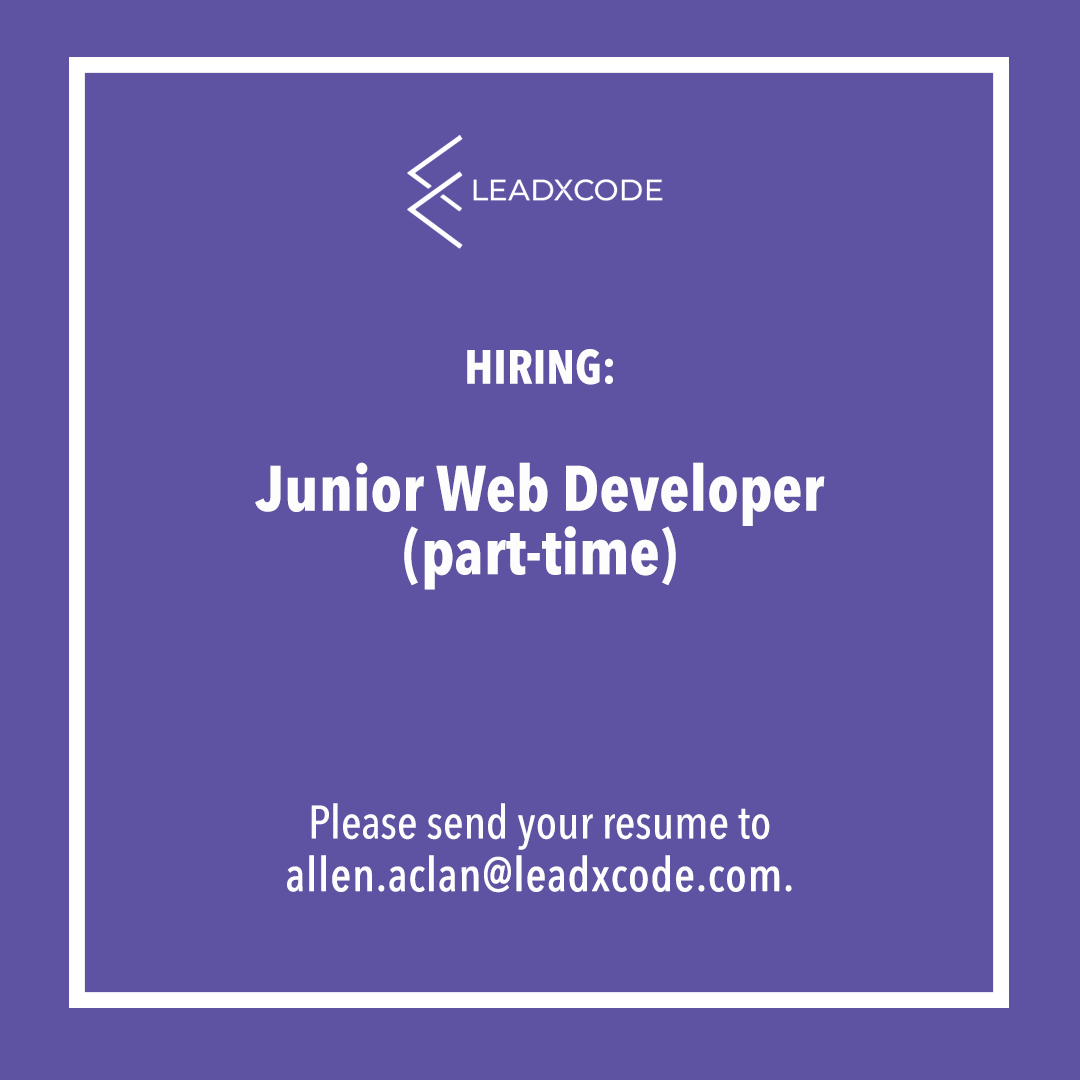 LeadxCode - Junior Web Developer Required We are looking for an ...