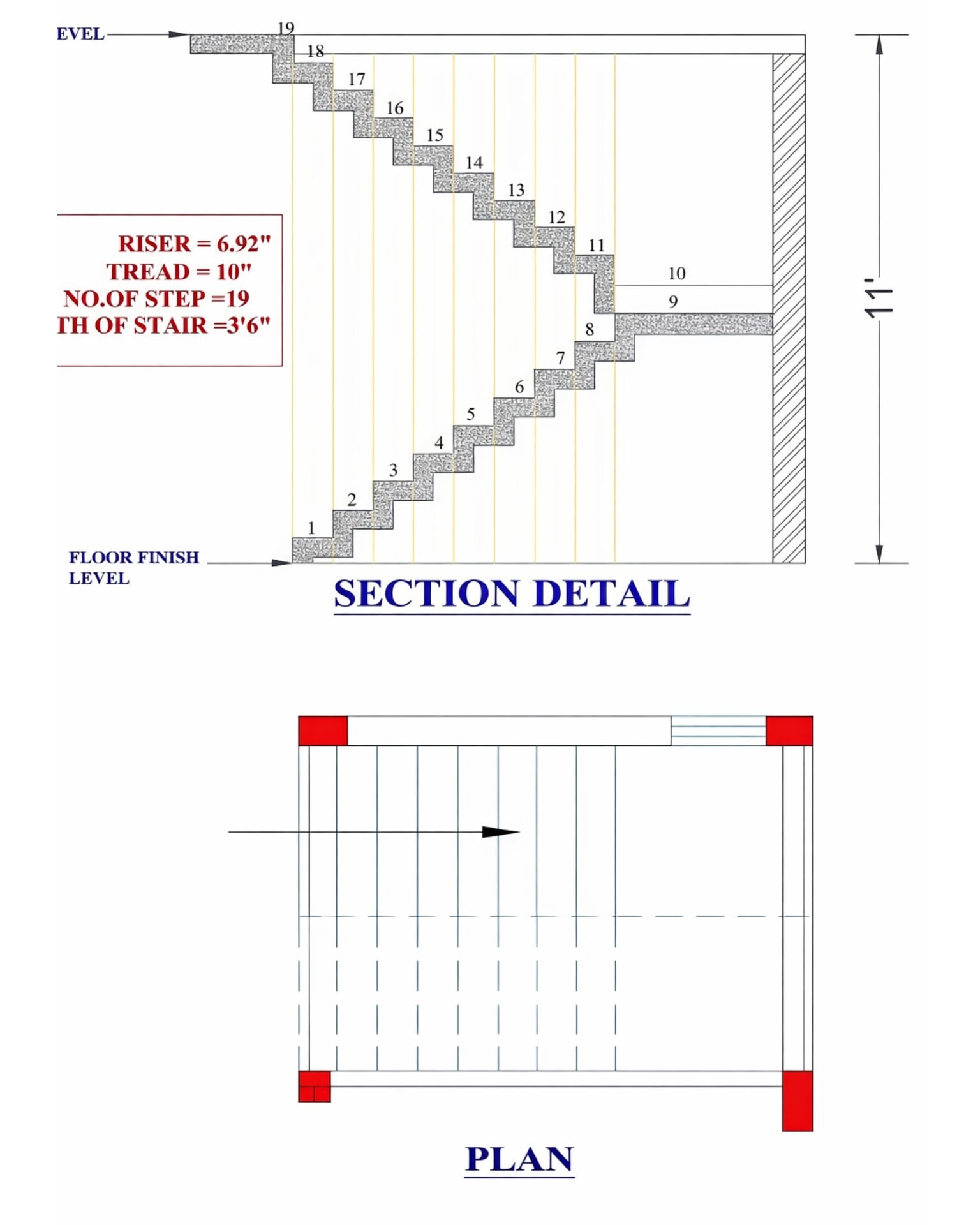 Typical section details for staircase - Civil Engineering QS | Facebook