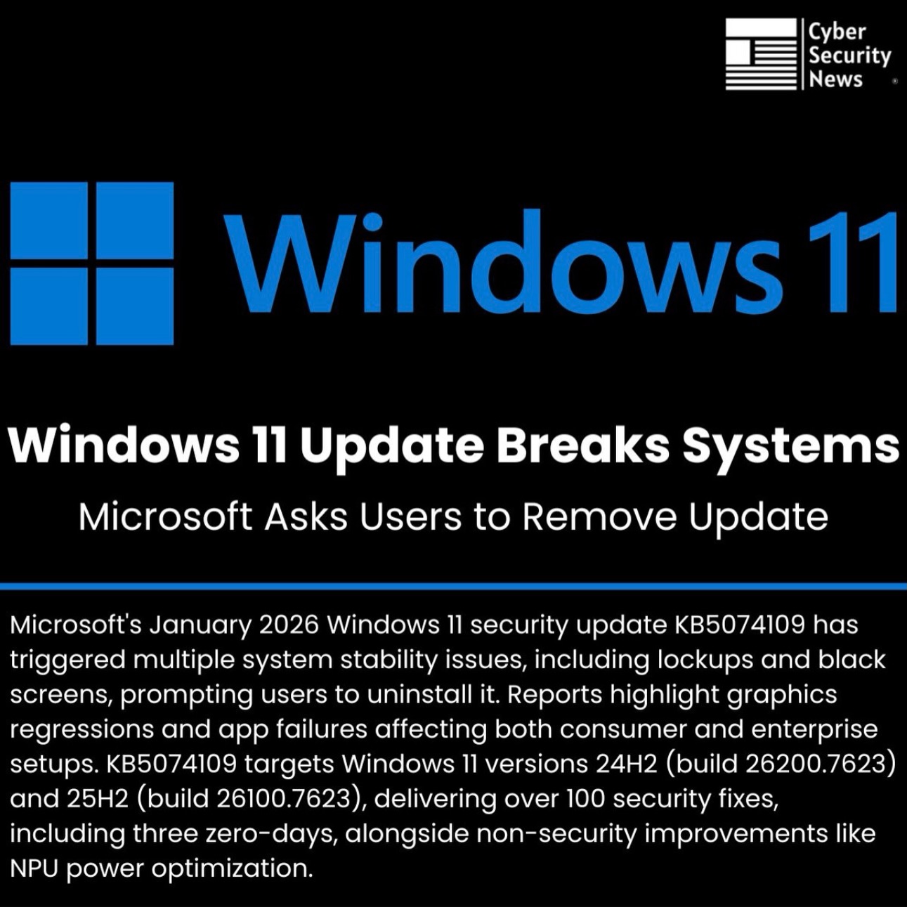 It Networks - Windows 11 Update Breaks Systems : Microsoft... | Facebook