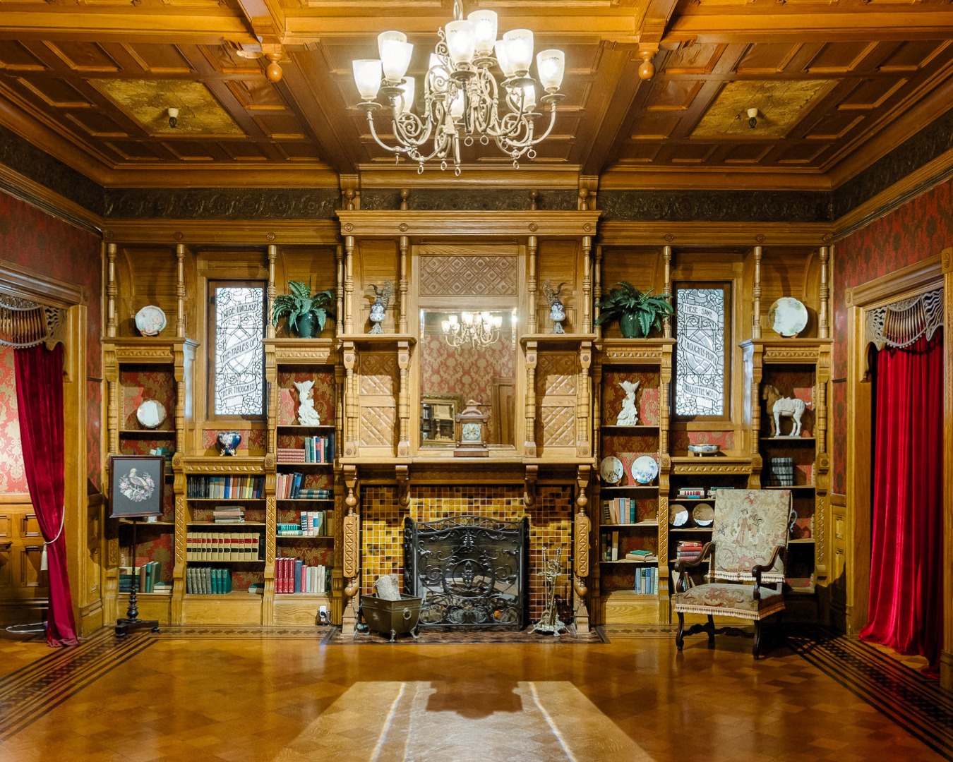 Out of all the stained glass in the mansion, the Grand Ballroom 