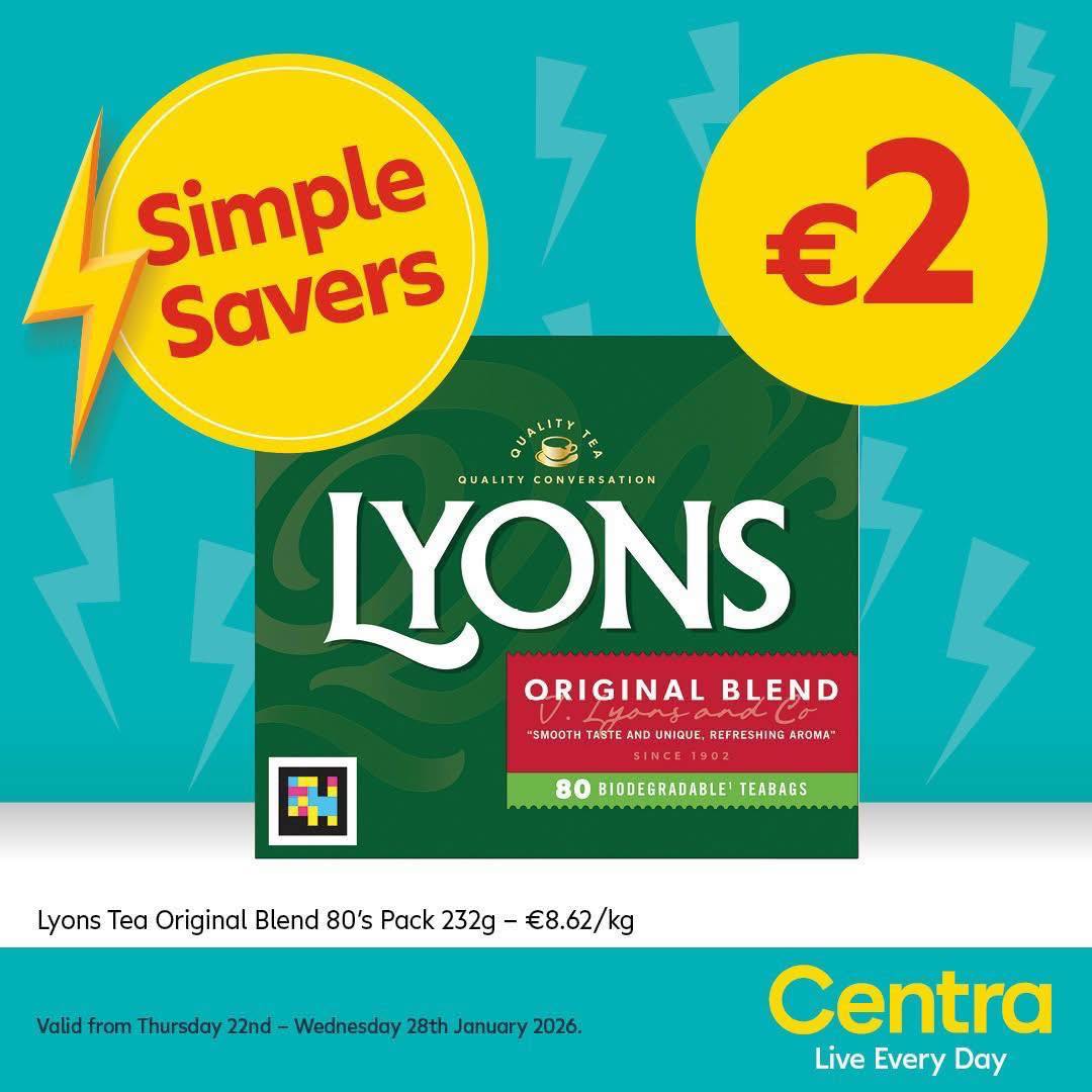 Brennans - Big value in every brew 🫖 Lyons Tea 80 Pack only €2 #centra ...