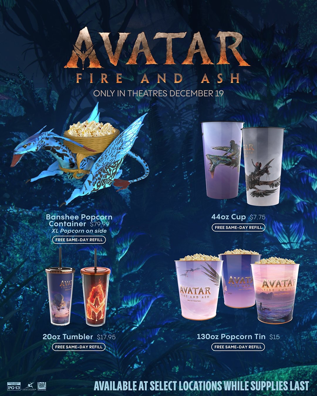 Check out the Avatar Fire & Ash Popcorn Bucket & more! AMC & Regal 