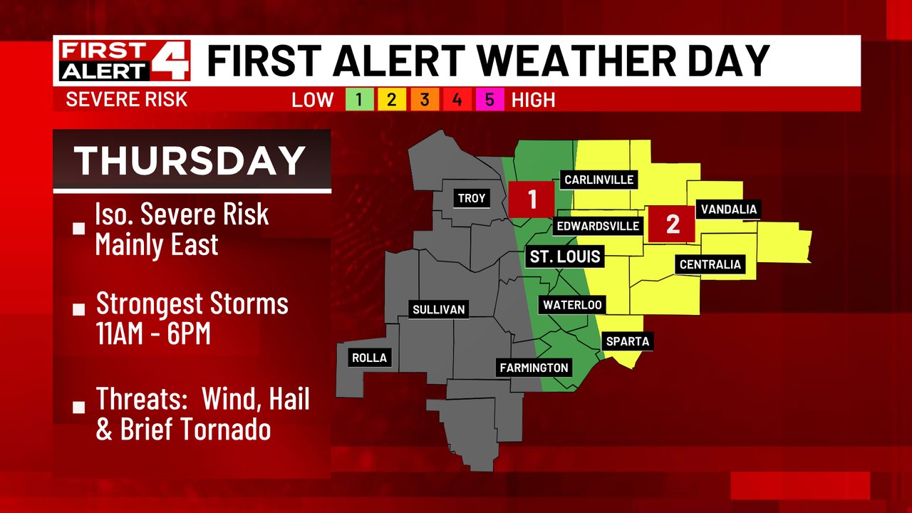 KMOV - No big changes on the isolated severe threat for Thursday ...