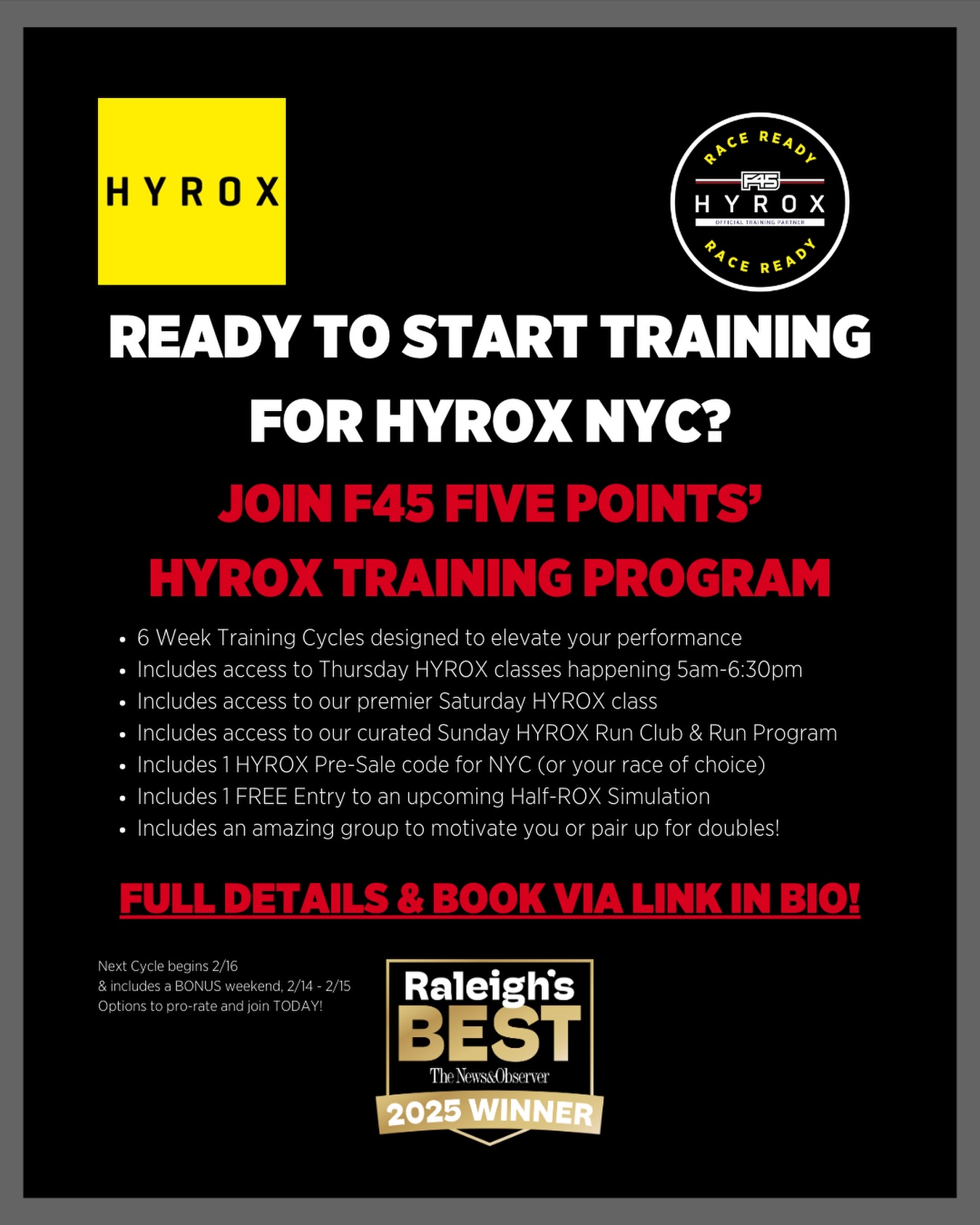 F45 - Cycle 2 is starting soon for our HYROX Training Program! We built ...