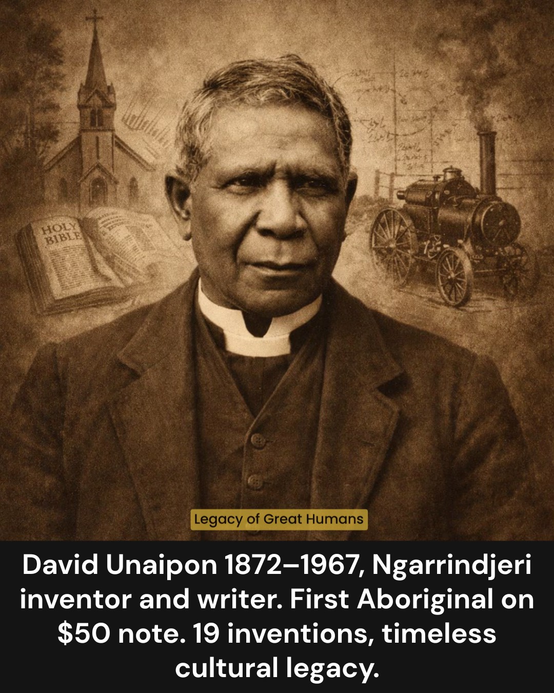 David Unaipon was born in 1872 at... - Legacy of Great Humans | Facebook