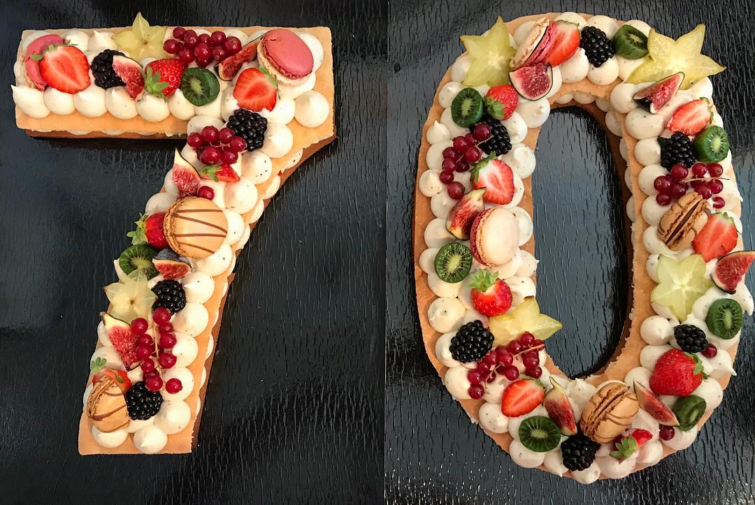 Mon Rendez Vous Gourmand Happy Birthday Number Cake 70 Pate Sucree Genoise Creme Diplomate A La Vanille De Tahiti Fruits Fraises Saveol Officiel Mures Groseilles Nergi
