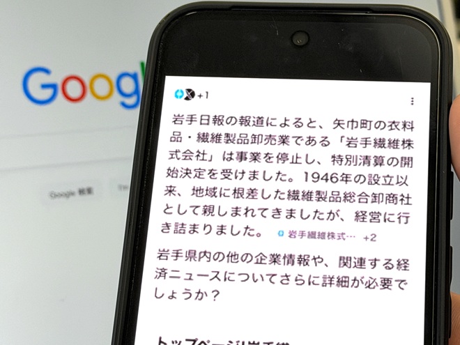 Google search error falsely marks Iwate wholesaler out of business