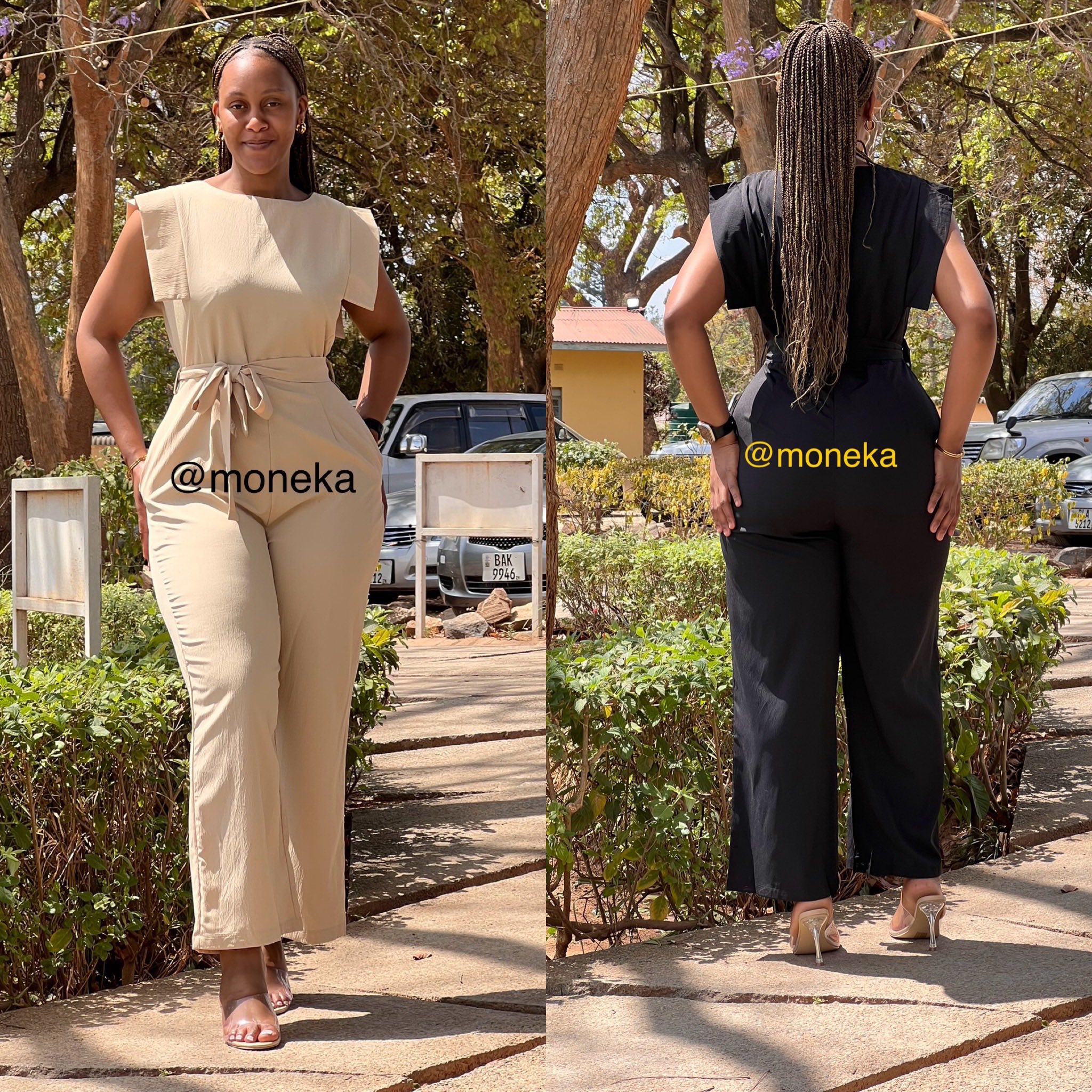 MONEKA - Jumpsuit - K250 | model is wearing 2xl | BEIGE - M; BLACK - M ...