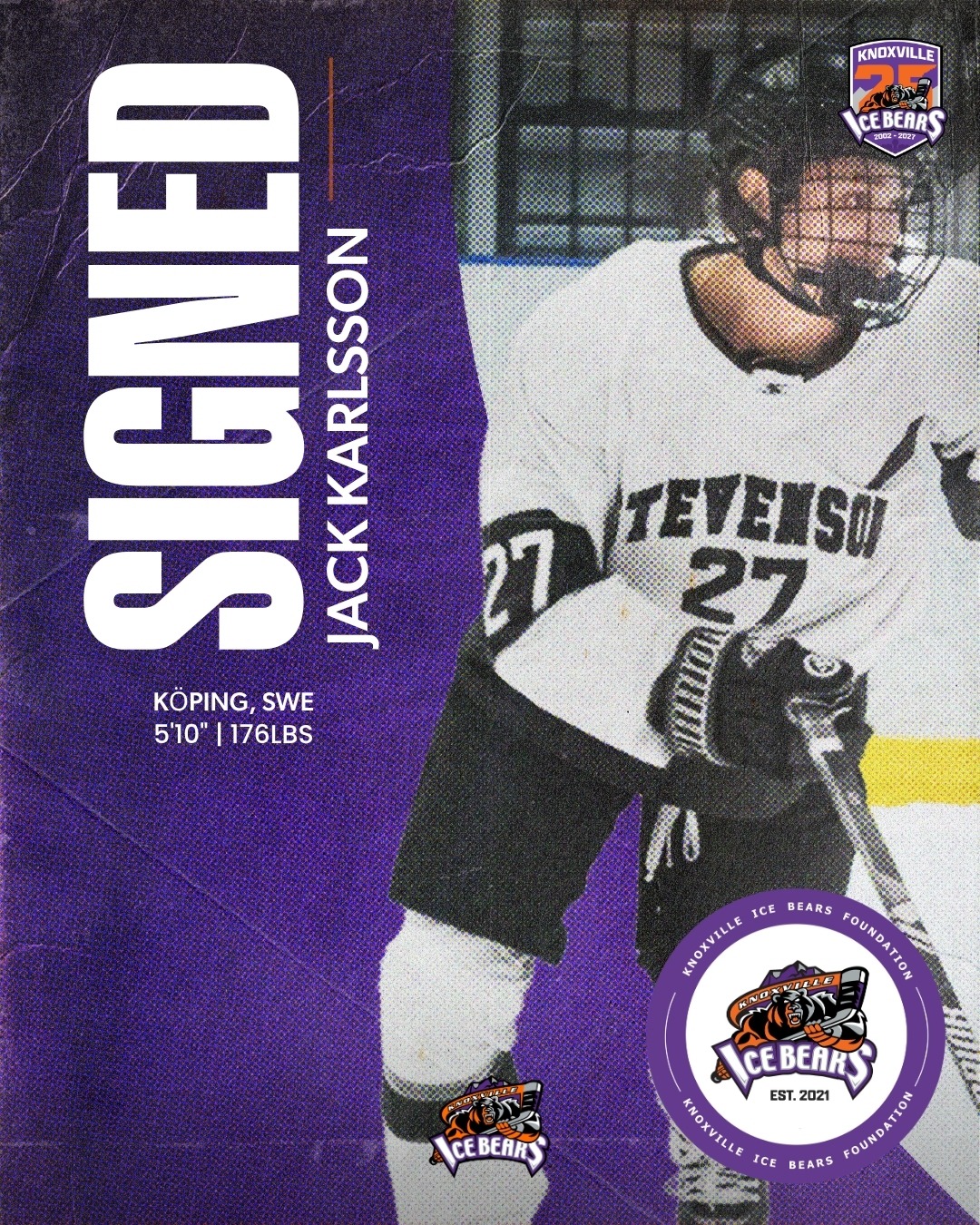 Knoxville Ice Bears sign All-American defenseman Jack Karlsson