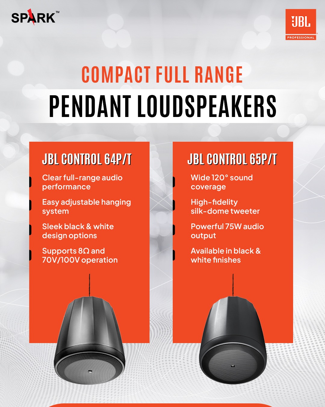 Presenting the JBL Control 64P/T & 65P/T Compact pendant