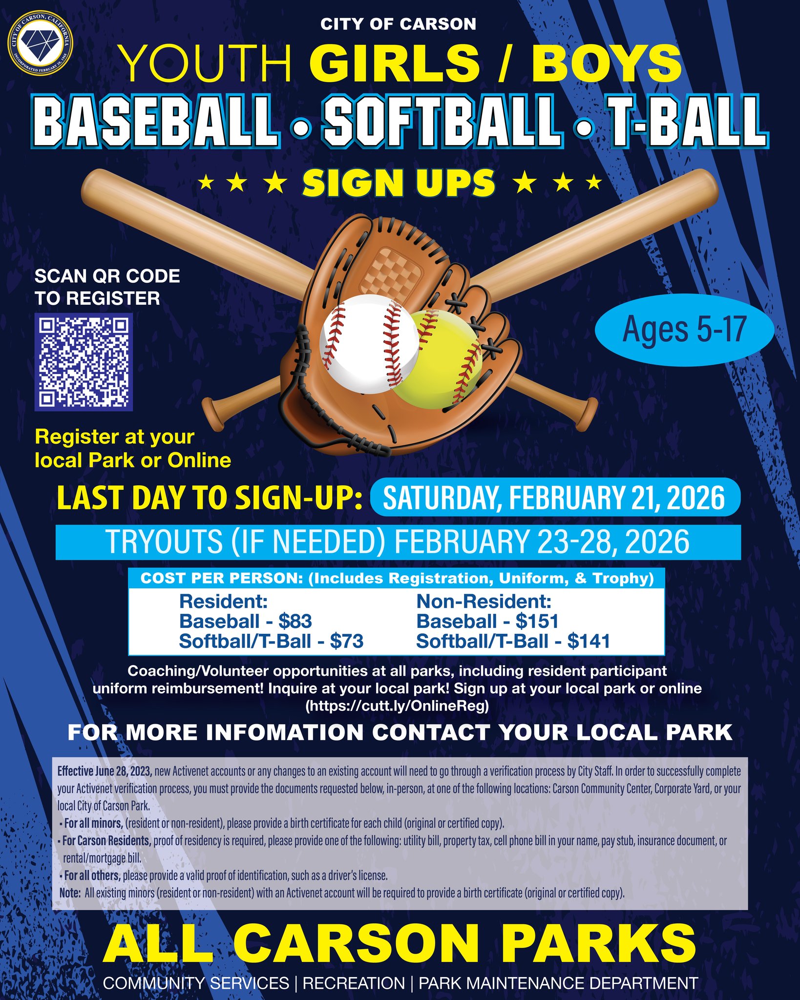 City - Sign-ups opened for girls 5-15 and boys 5-14 (age as of 12/31 ...