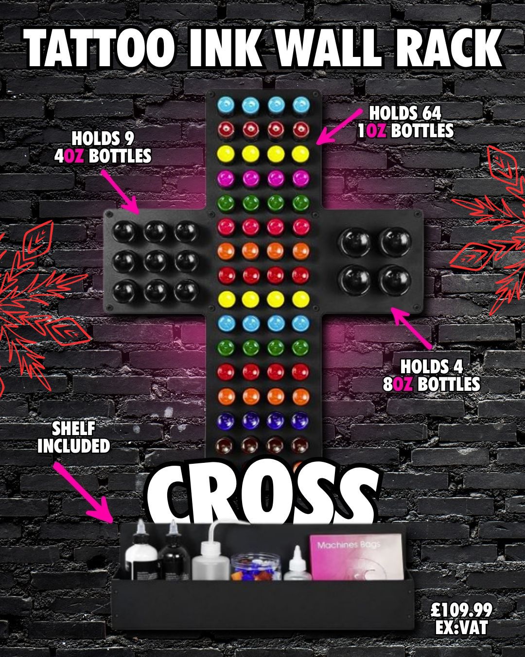 Tattoo - Level up your studio in 2026 with the Tattoo Ink Wall Rack ...