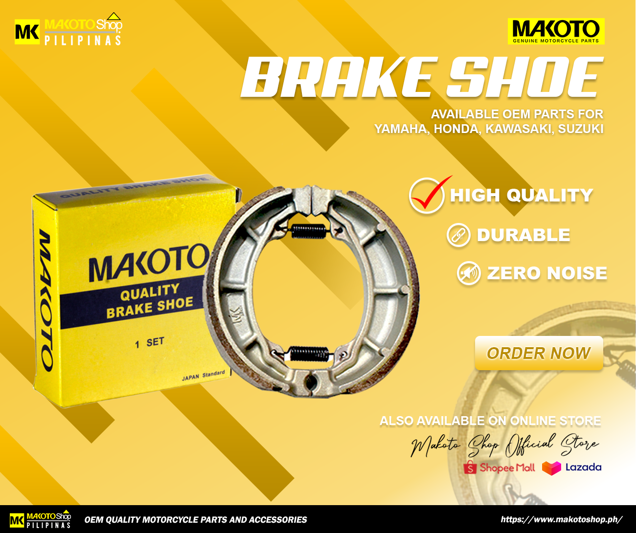 makoto出品 MAKOTO BRAKE SHOE OEM QUALITY MOTORCYCLE PARTS .HIGH QUALITY
