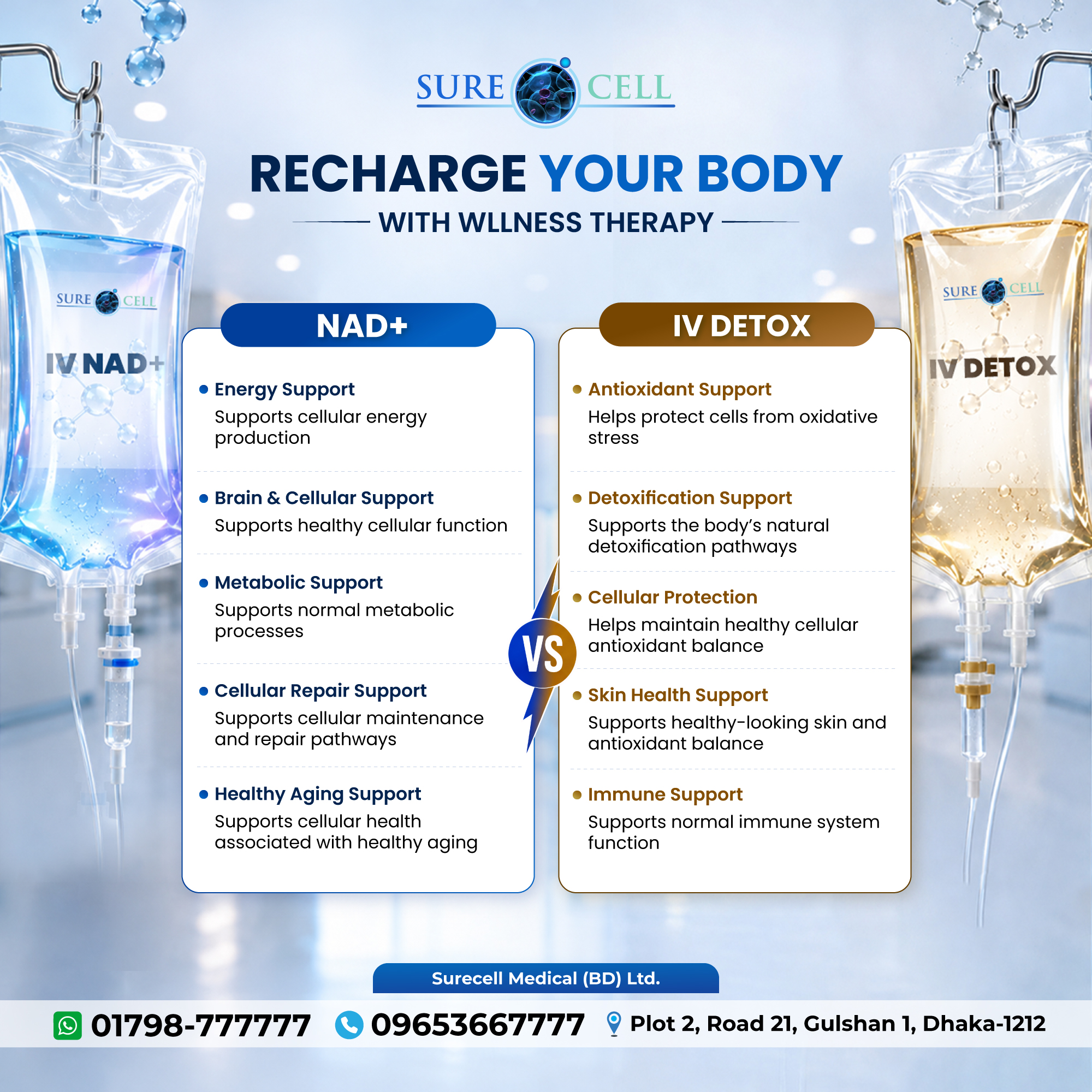 detox drip with glutathione ✨ IV NAD+ vs IV — Which Supports Your Wellness Goals? ✨ Your wellness needs are unique. NAD+ IV Therapy and IV Detox/Glutathione-based wellness therapy serve different purposes and may offer Zinc drip